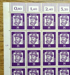Envelope No. 349 y Bogen Postfrisch DZ 5 Signs of Print FRG 1961 Foldato