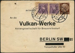Czechoslovakia Prague to Berlin Germany Mixed Franking Postal Card 1937 Europe