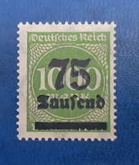 Germany Stamps Deutsche Reich FREIMARKE 75 000 Mark 1923 Michel Nr. 288 I (20590