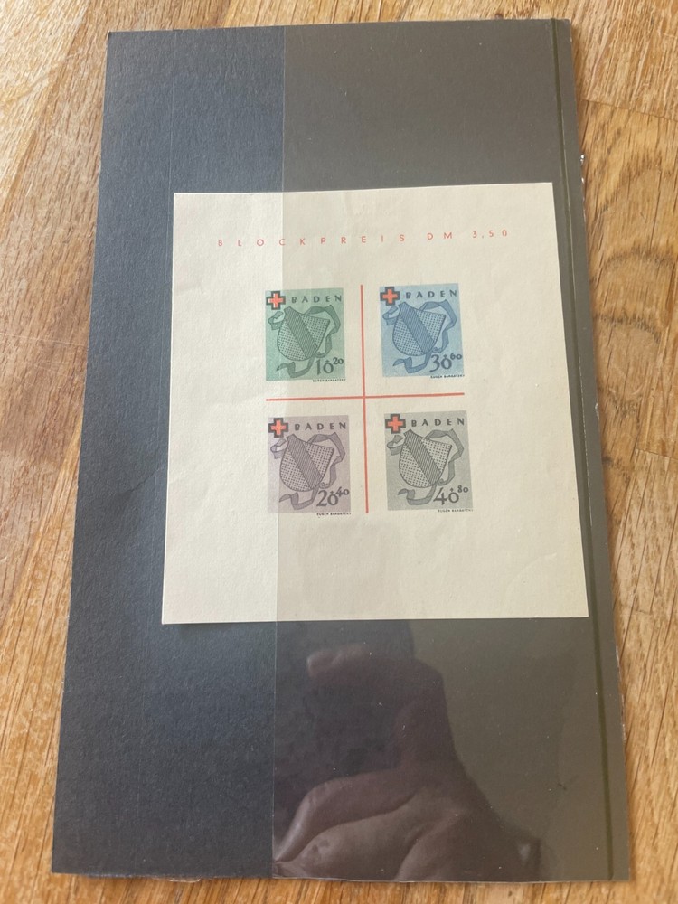 Germany Baden MS FB41b unused block / miniature sheet cat £95