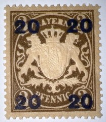 Travelstamps: 1920 Germany Bayern Overprint Stamp Scott#237, Mi 177 – Mint Og Lh