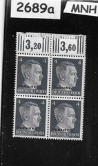 MNH stamp block Mi03 Hitler PF04 WWII Germany 1941 Ukraine Overprint #2689a