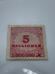 1920’s German Deutsches Reich Rare Stamp 5 Millionen