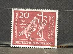 The listing:(1)1960 Deutsche Eucharistic World Congress 20 Pfg Postage Stamp-LH