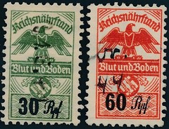 Stamp Germany Revenue WWII Fascism War Era Import Duty Tax Set Used