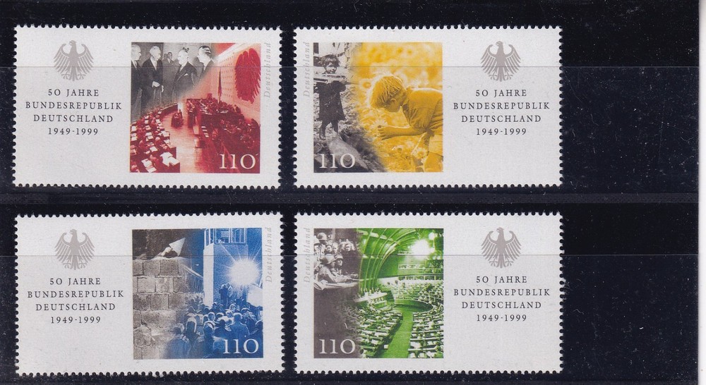 Bundesrepublik MNH ** 2051`-4 Scott 2042 50 yrs Germany singles from sheet