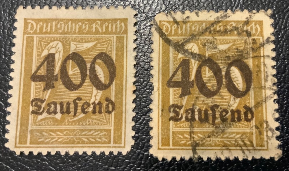 German Weimar Republic Stamps 1922/23 25m overstamped 400m