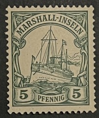Travelstamps: GERMANY MARSHALL ISLANDS STAMPS Kaiser’s Yacht MOGLH 5pf UnWMK