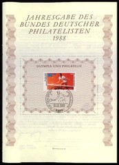 GERMANY FOLDER BDPH 1988 SPORTS – OLYMPICS – TENNIS – ONLY FOR MEMBERS !!! #