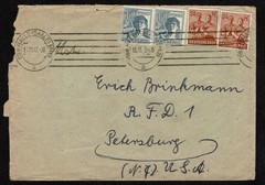 GERMANY (SOVIET ZONE) To US 1947 — Halle (Saale) 15.11.47 (2) 12pf and (2) 24pf