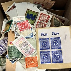 GERMANY BOX LOT OF STAMPS FANCY CANCELS, MINT STRIPS, HITLER, HYPERINFLATION #1