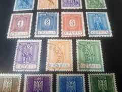 German Occupation SERBIA 1941 42 43 Porto Due # Stamped Full sets Mi 1-22 $HCV$