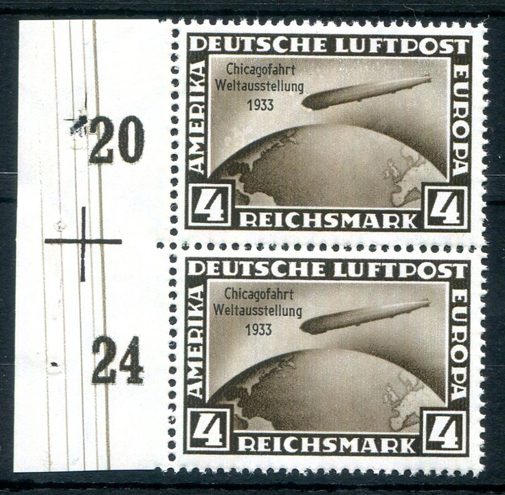 GERMANY 1933 498 ** MNH FLAWLESS pair with PASSER CROSS (Z5828