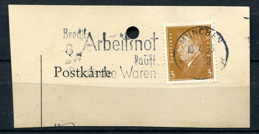 German Reich WW II : Nice slogan cancel from 1933 – Munich