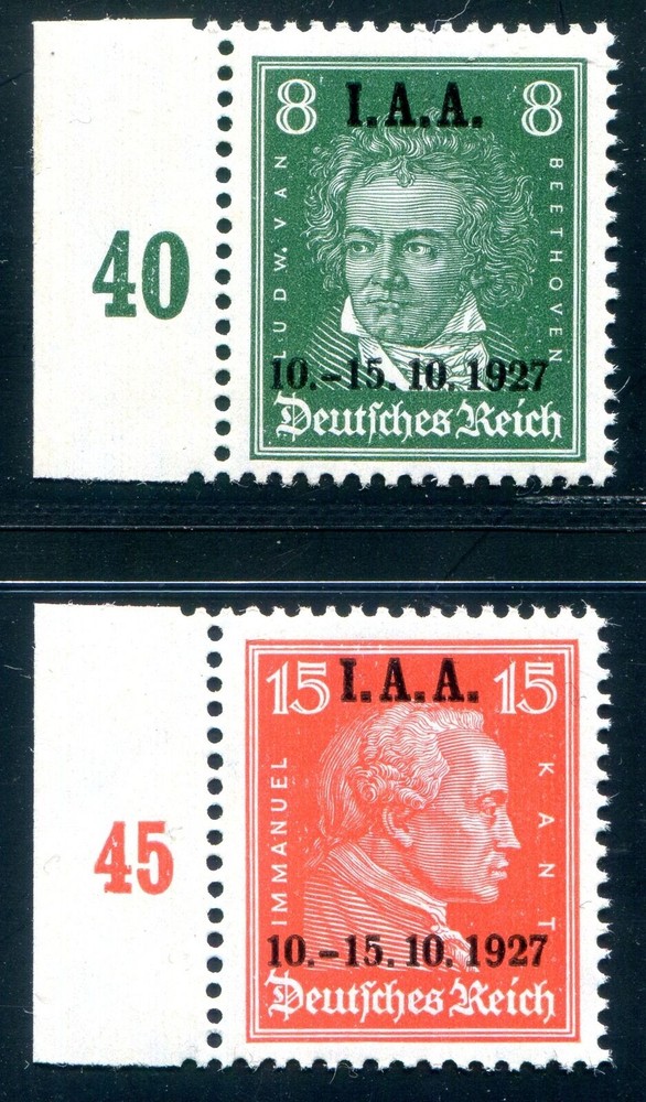 GERMANY 1927 407-408 ** MNH FLAWLESS IAA LEFT SIDE MARGIN (F5651