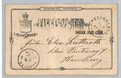 HELIGOLAND (German) Stationery Card 10pf Used 1889 Hamburg {samwells}XT312