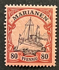 Travelstamps: GERMANY MARIANEN STAMPS #27 Kaiser’s Yacht Mint OG H 80pf UNWMK