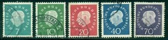 GERMANY SCOTT #’s 793-797, PRESIDENT THEODOR HEUSS SET, USED, GREAT PRICE!