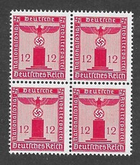 MNH stamp BLOCK S18 / PF12 / WWII Germany / 1942 Third Reich Party Official
