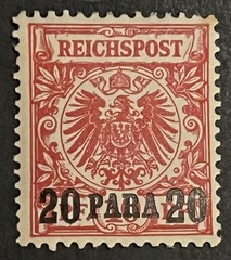 Travelstamps: Germany Offices in Turkey OP Stamps Mi 7 20 Para on 10pf MOGH