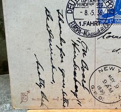 1936 Hindenburg 1st Flight Zeppelin postcard LZ 129 1. Fahrt Germany – N America