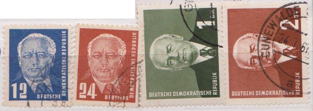(LE47) 1950 Europe German 4mix 12pf, 24pf, 1dm &2dm DDR
