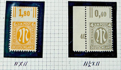 AMG AM Post Unusual Varieties Study Sheet 4 6 15 16 24 PF Imperf Germany JV Bush