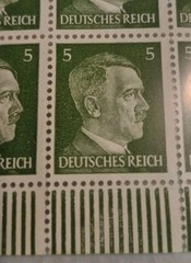 Deutsches Reich 5 Pfennig Vintage WW2 Green Adolf Hitler Stamps NMNH