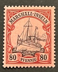 Travelstamps: GERMANY MARSHALL ISLANDS STAMPS Kaiser’s Yacht 80pf MOGH UNWMK