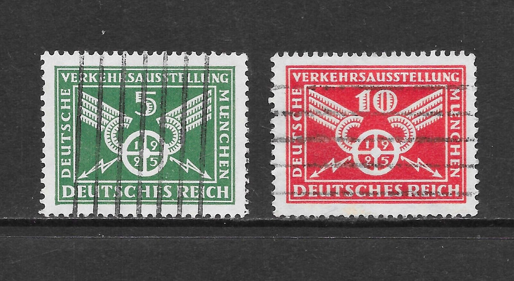 GERMANY SCOTT 345 – 346 USED VF SET – 1925 TRAFFIC WHEEL ISSUE