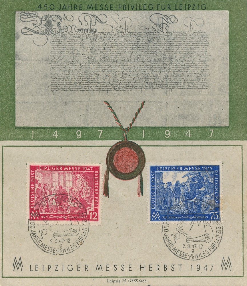 Cover Germany Sc 580-1 1947 Leipzig Fair First Day Cancels