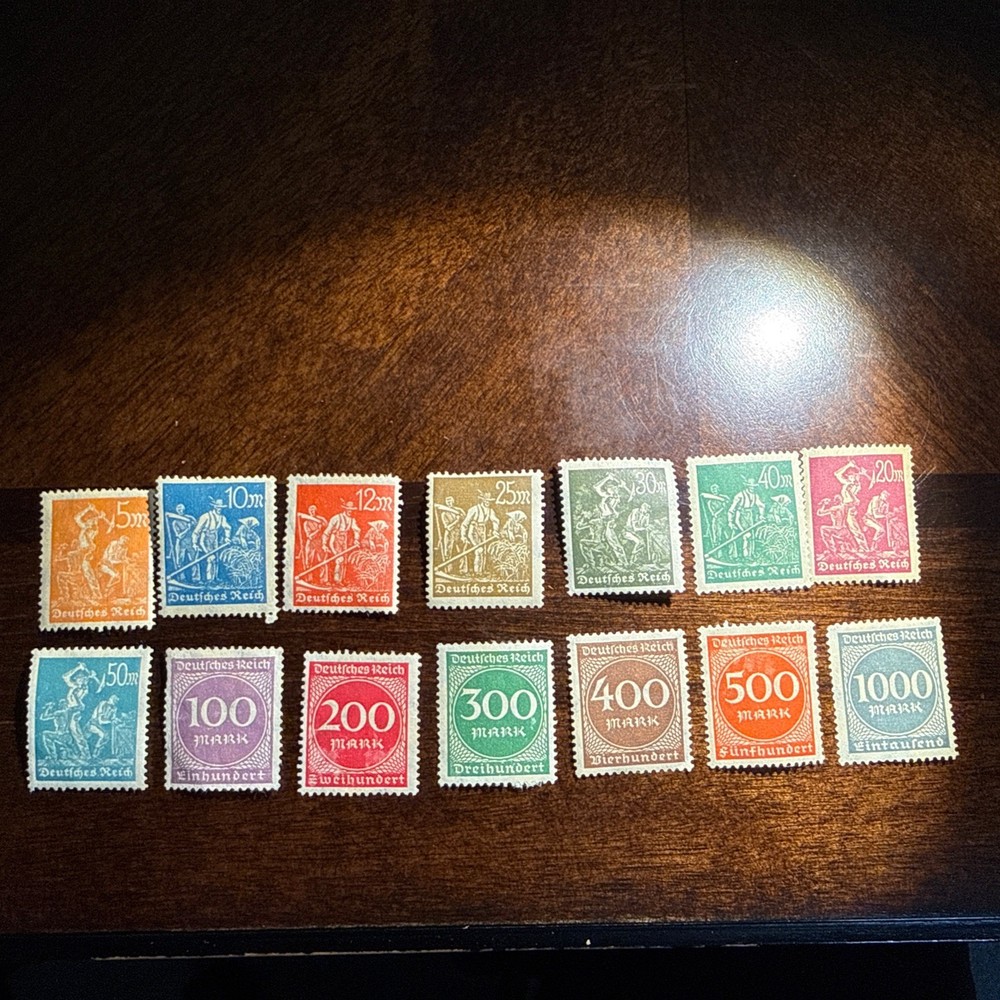 Germany Stamp Scott #221-234, Miners / Numerals, Set of 14, MH