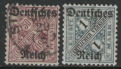 1920 Germany complete 5 Pf.-1 M Wurttemberg official issues with op used $ 43.00
