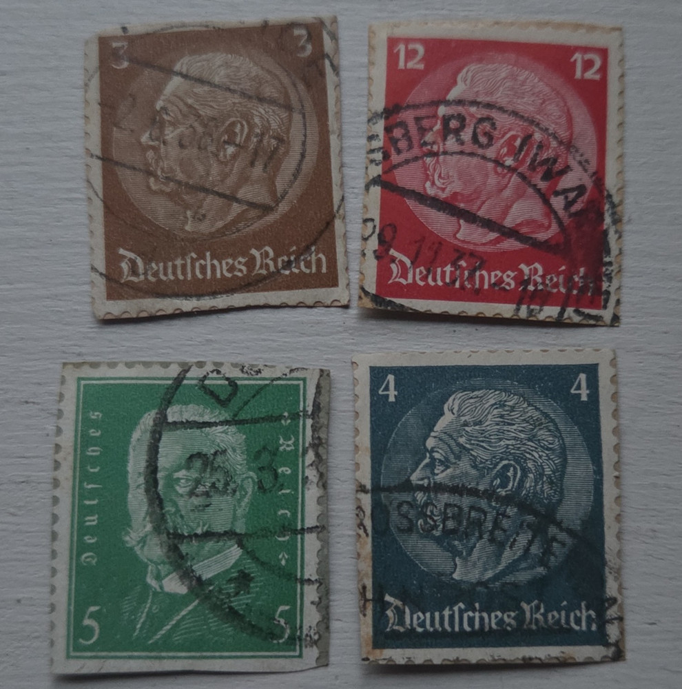 Rare Deutsches Reich Germany Used Postage Stamps Lot 3/4/5/12pf
