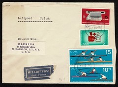 First Day Cover – Germany DDR 19 Sept. 1972 Skulpturen- Sammlung Berlin to USA