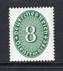 GERMANY REICH 1927-1933 OFFICIAL O67 VERY GOOD COLOUR MICHEL 116Xb PERFECT MNH