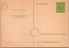 Germany Unused Postcard 5 Pfennig – J16925