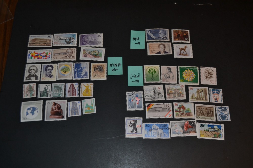 GERMANY BERLIN SCOTT #9N498/9N588 LOT OF 41 COMMEMORATIVE STAMPS MNH/MH/USED