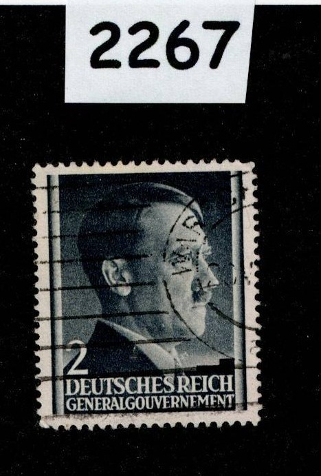 Used Stamp Sc N76 Adolf Hitler WWII General Government Poland Occupation #2267