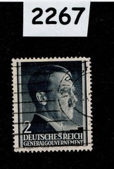 Used Stamp Sc N76 Adolf Hitler WWII General Government Poland Occupation #2267