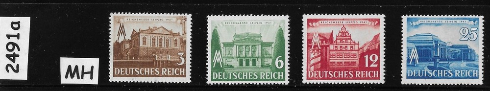MH stamp set Sc 498-501 Third Reich Germany 1941 Leipzig Spring Fair #2491a