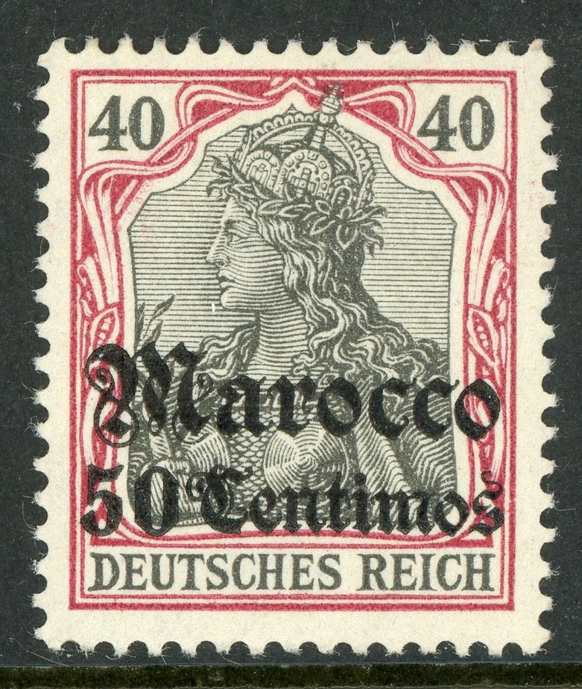 GANDALF – Morocco 1905 Germany 50¢/40 pfg Sc #40 Watermarked MNH F627