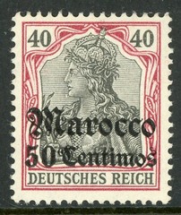 GANDALF – Morocco 1905 Germany 50¢/40 pfg Sc #40 Watermarked MNH F627