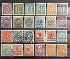 Germany Reich 1920s MNG Inflation Collection of 24 Stamps All Different