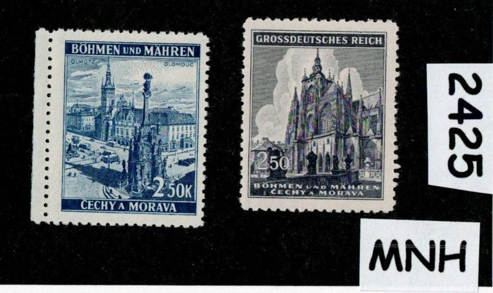 MNH Stamps Prague Castles & Cathedrals WWII Germany Occupation of BaM #2425