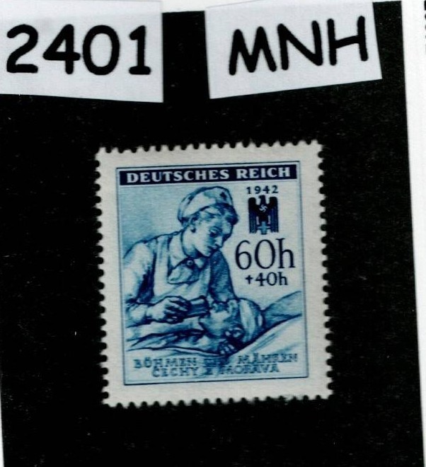 MNH stamp 1942 Sc B11 Red Cross Nurses WWII Germany Occupation of BaM #2401