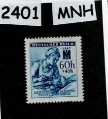 MNH stamp 1942 Sc B11 Red Cross Nurses WWII Germany Occupation of BaM #2401