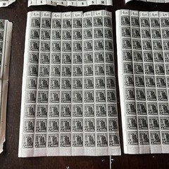 INVESTOR’S LOT OF 6 MOSTLY COMPLETE SHEETS 1948 GERMANY ALLIED CONTROL STAMPS