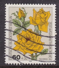 Berlin 1982 Hybrid Tea Rose 60 + 30pf Fine Used SG B643 VGC