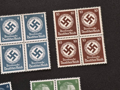 WW2 German Third Reich Nazi Stamp Blocks Adolf Hitler + NSDAP Swastika Officials